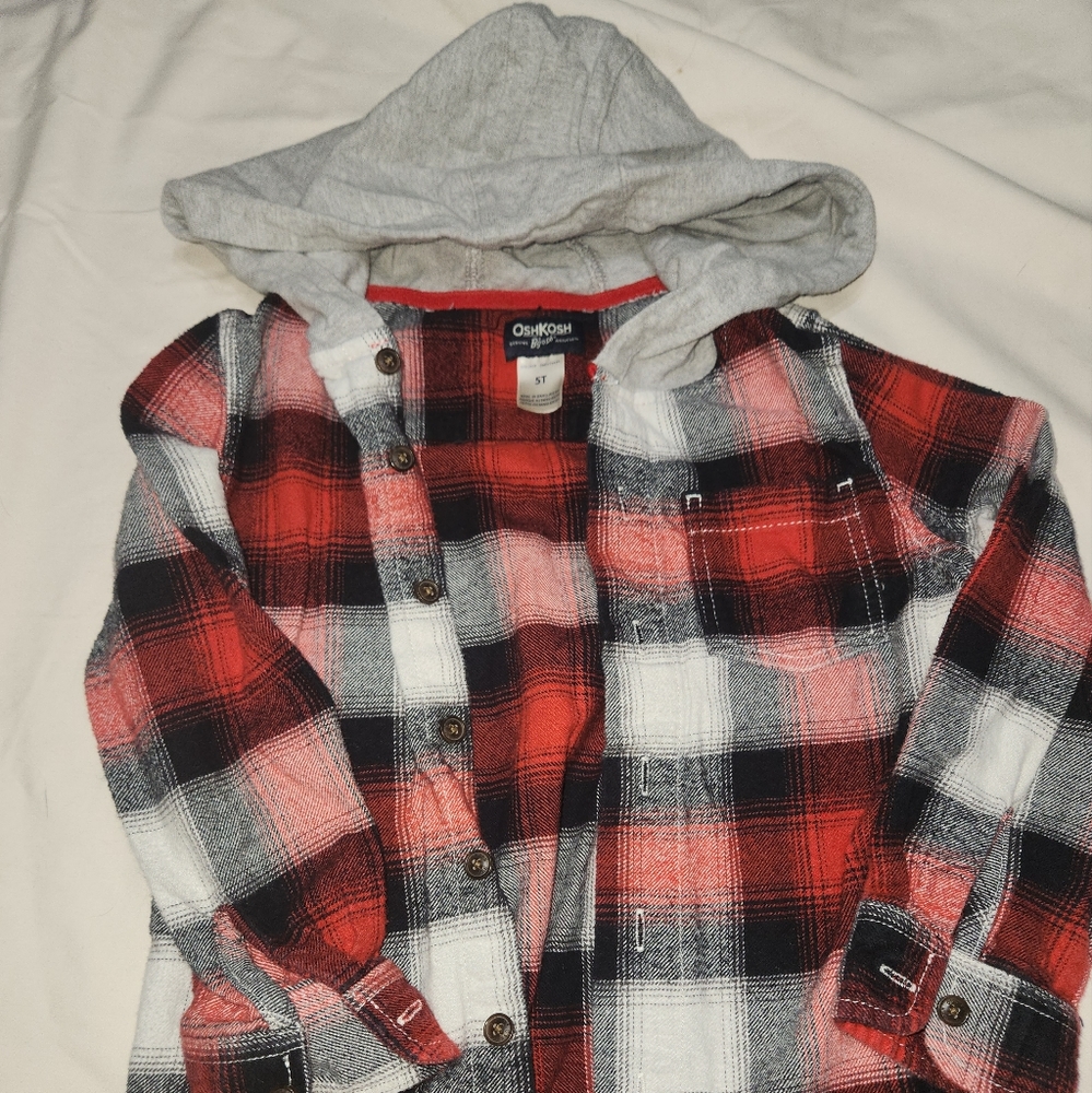 Oshkosh B'gosh plaid hooded button up